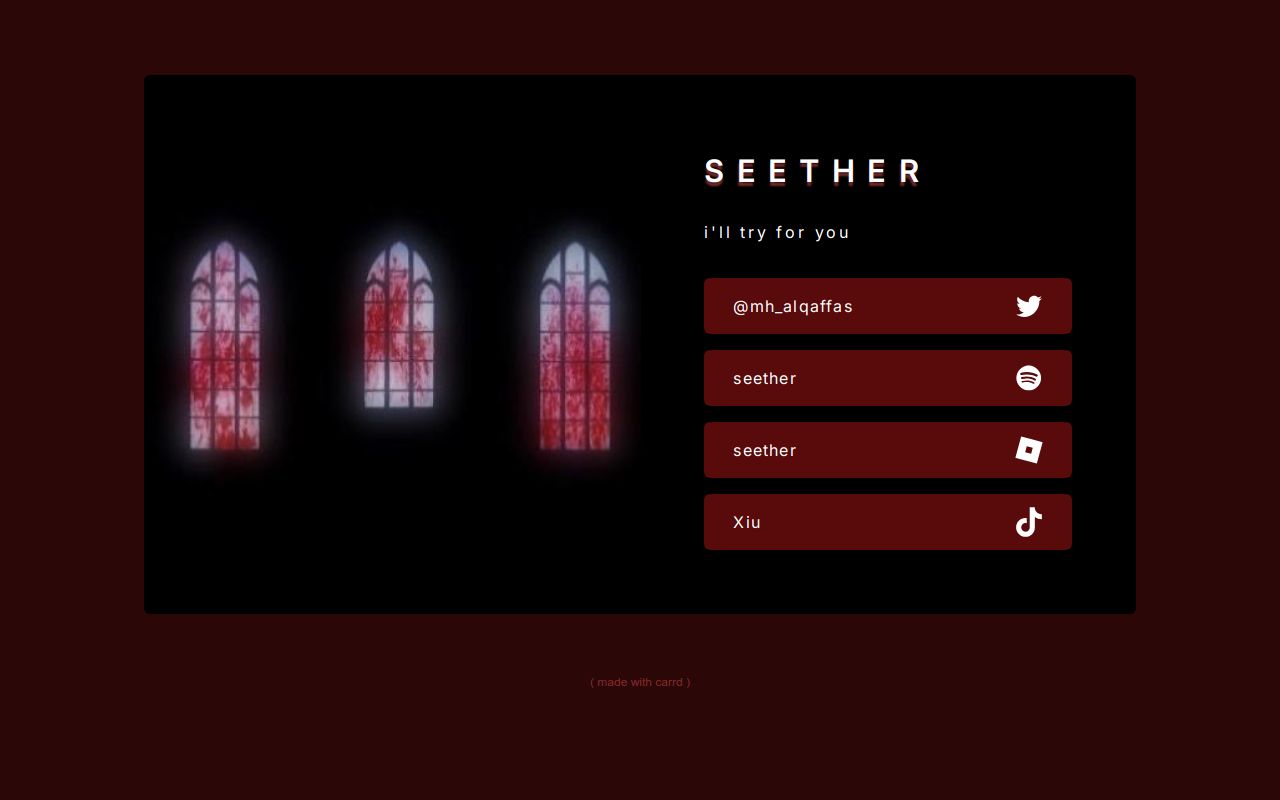 Carrd profile picture for @seether